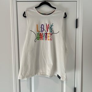 adidas White 'Love Unites' Tank Top